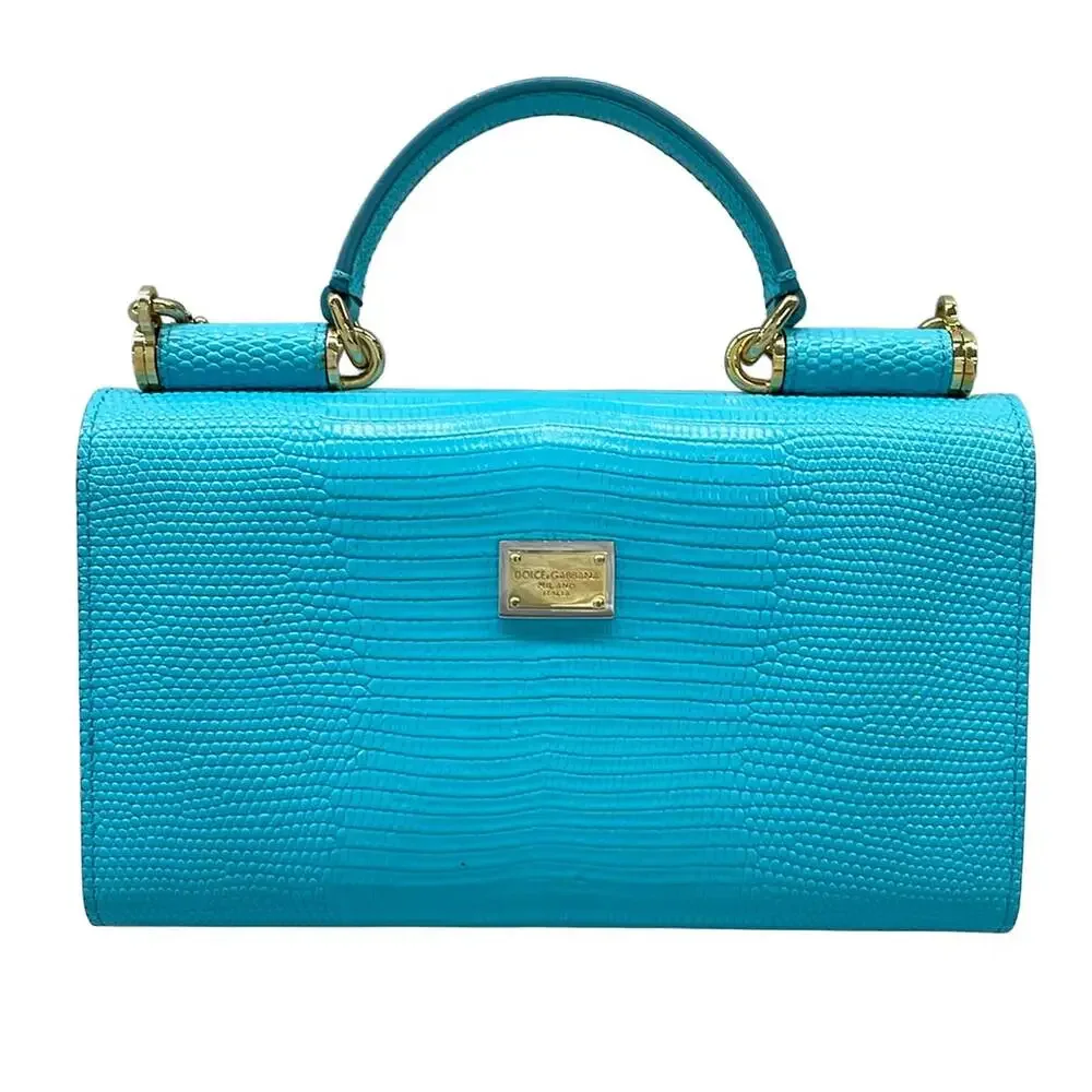Dolce & Gabbana DOLCE&GABBANA Sicily Accessory Case Light Blue Gold Multi